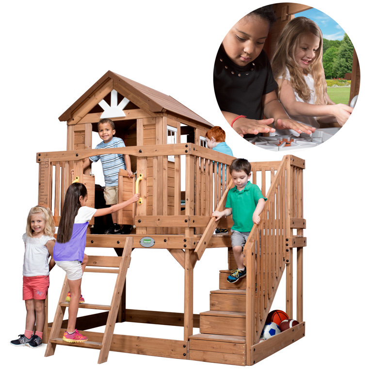 Backyard Discovery Scenic Heights Outdoor Cedar Playhouse with Kitchen Reviews Wayfair